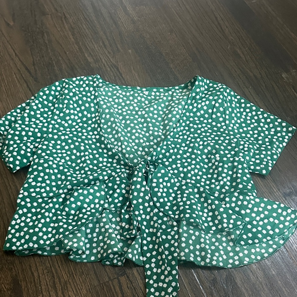 Green Floral Women's Top